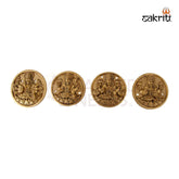 Brass Ashtalakshmi Plates Mounted – 4 Inch Height | Set of 8 Lakshmi Plates Mounted for Pooja